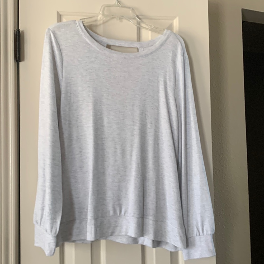 Grey lightweight open back sweater